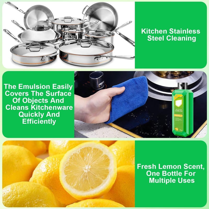 dssuoa Cleaning Milk House Cleaner,Powerful Multifunctional Concentrated Cleansing Lotion,Effective Cleaning Milk for Household Kitchen to Heavy Oil Stains,Multi-purpose Oils Stain Cleaner（300ml/10.6oz） - Image 2